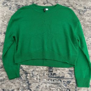 Green Cropped Sweater